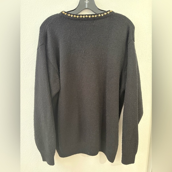 Alfred Dunner Black Cardigan with Gold Embroidery - Picture 7 of 8